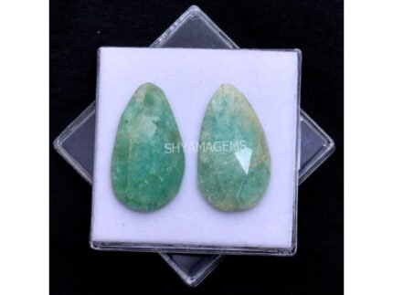 Amazonite Pair Pear Rose Cut Cabochon A102