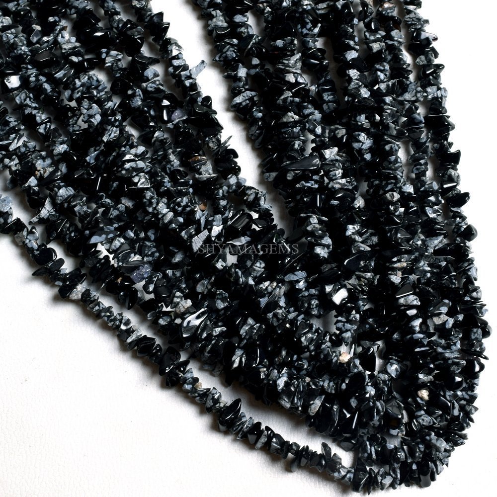 Black Obsidian Chips Beads (1) Black Obsidian Chips Beads