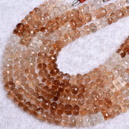 Brown Topaz Faceted Rondelle Beads