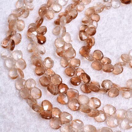 Brown Topaz Shaded Faceted Heart Beads