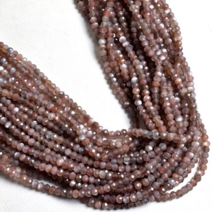 Chocolate Moonstone Faceted Beads