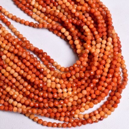 Coral Shaded Faceted Beads