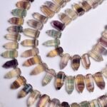 Multi Fluorite Faceted Fancy Pencil Beads