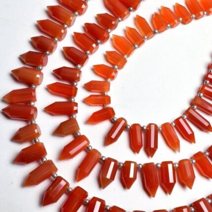 Carnelian Faceted Fancy Pencil Shape Beads