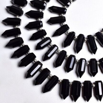 Black Onyx Faceted Fancy Pencil Shape