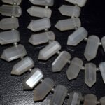 White Moonstone Faceted Fancy Pencil Shape Beads