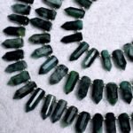 Emerald Faceted Fancy Pencil Shape Beads