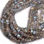 Labradorite Faceted Rondelle Beads