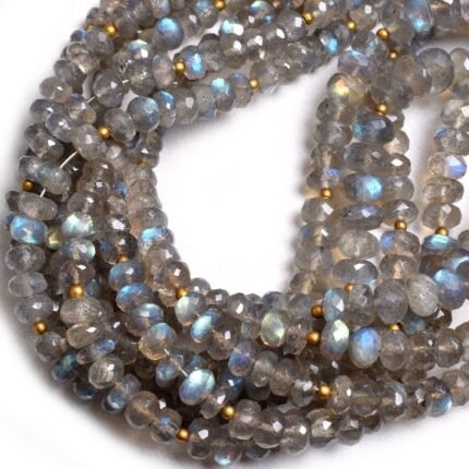 Labradorite Faceted Rondelle Beads