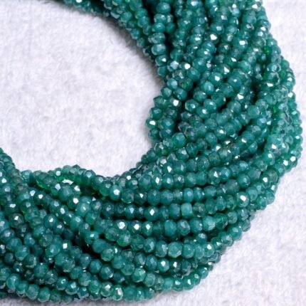Mystic Green Quartz Faceted Rondelle Beads