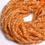 Natural Citrine Faceted Rondelle Beads