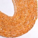 Natural Citrine Faceted Rondelle Beads