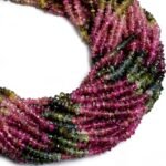 Natural Multi Tourmaline Plain Button Beads