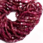 Natural Pink Tourmaline Smooth Rectangle Beads