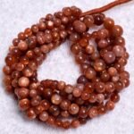 Natural Sunstone Smooth Round Beads