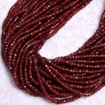 Red Garnet Faceted Rondelle Beads
