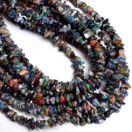 5 Strands Black Ethiopian Opal Chips Uncut Beads