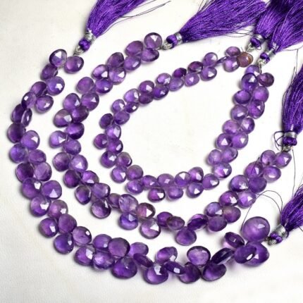 Amethyst Heart Shape Beads