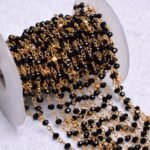Black Spinel Golden Pyrite Hydro Rosary Chain