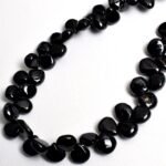 Black Spinel Smooth Pear Shape Beads