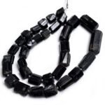 Black Tourmaline Tube Nugget Raw Beads