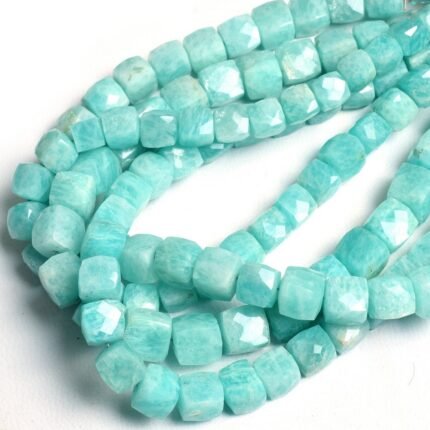 Blue Amazonite Faceted Box Shape Beads