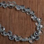 Blue Aquamarine Faceted Heart Beads