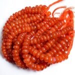 Carnelian Smooth Rondelle Shape Beads