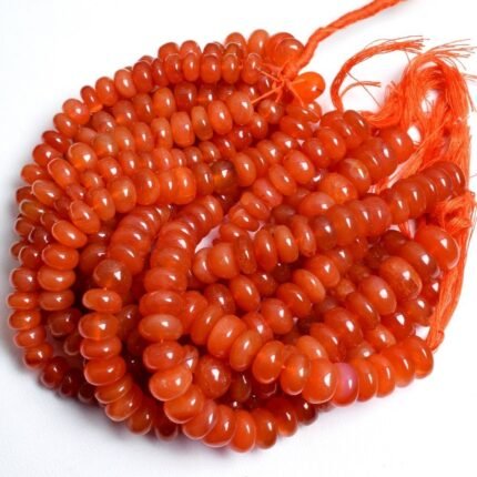 Carnelian Smooth Rondelle Shape Beads