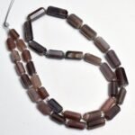Chocolate Moonstone Faceted Fancy Tube Shape Beads