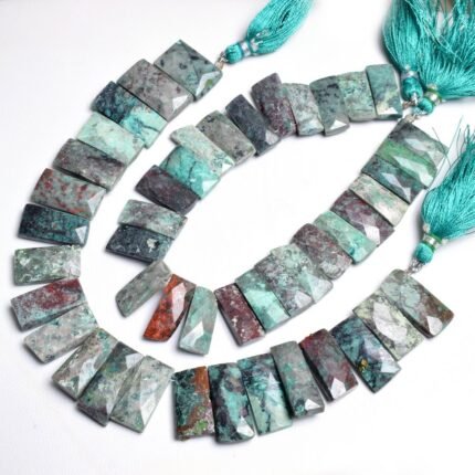 Chrysocolla Faceted Fancy Shape Beads