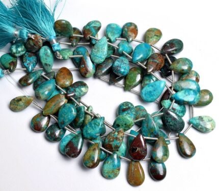 Chrysocolla Smooth Pear Shape Beads