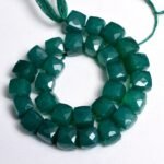 Green Onyx Faceted 3d Cube Beads