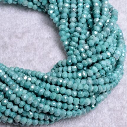 Mystic Amazonite Faceted Rondelle Beads