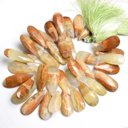 Natural Agate Faceted Pear Shape Gemstone Beads