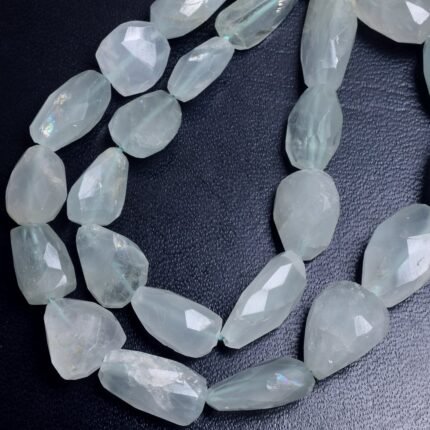 Natural Aquamarine Faceted Nuggets Beads