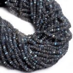 Natural Blue Labradorite Faceted Rondelle Beads 4.5mm