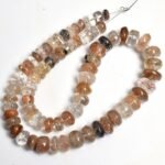 Natural Golden Rutile Smooth Rondelle Shape Beads
