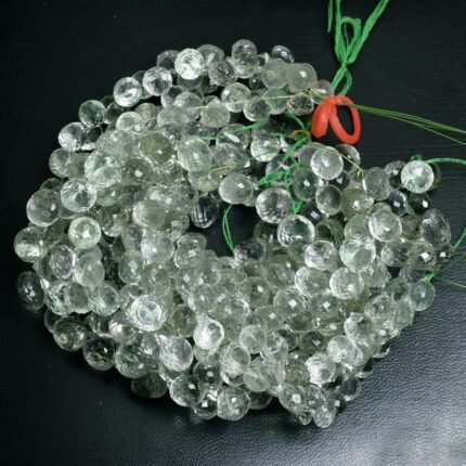 Natural Green Amethyst Faceted Onion Shape Beads