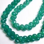 Natural Green Onyx Faceted Onion Beads