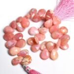 Natural Peruvian Pink Opal Faceted Pear Beads