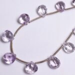 Natural Purple Amethyst Faceted Heart Beads