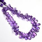Natural Purple Amethyst Smooth Pear Beads
