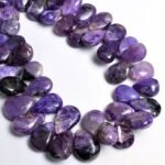 Natural Purple Charoite Smooth Pear Beads