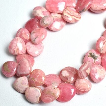 Natural Rhodochrosite Smooth Heart Shape Beads
