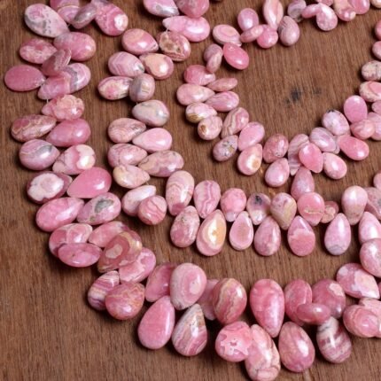 Natural Rhodochrosite Smooth Pear Shape Beads