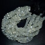 Natural White Moonstone Faceted Box Shape Beads