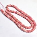 Pink Rhodochrosite Smooth Rondelle Beads