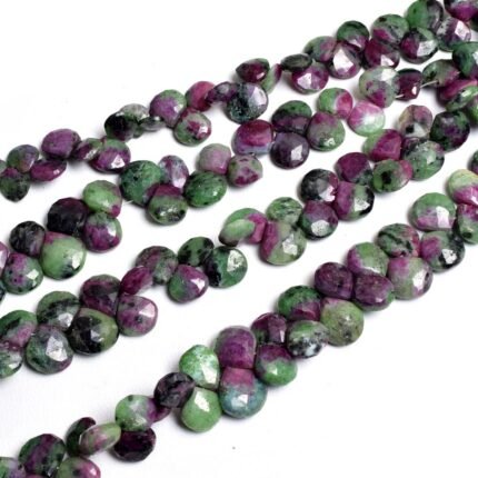 Ruby Zoisite Faceted Heart Shape Beads