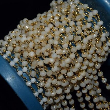 White Agate Beads Rosary Chain